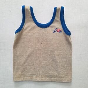 Vintage Motorcycle Nuetral Tank Top 2t/3t